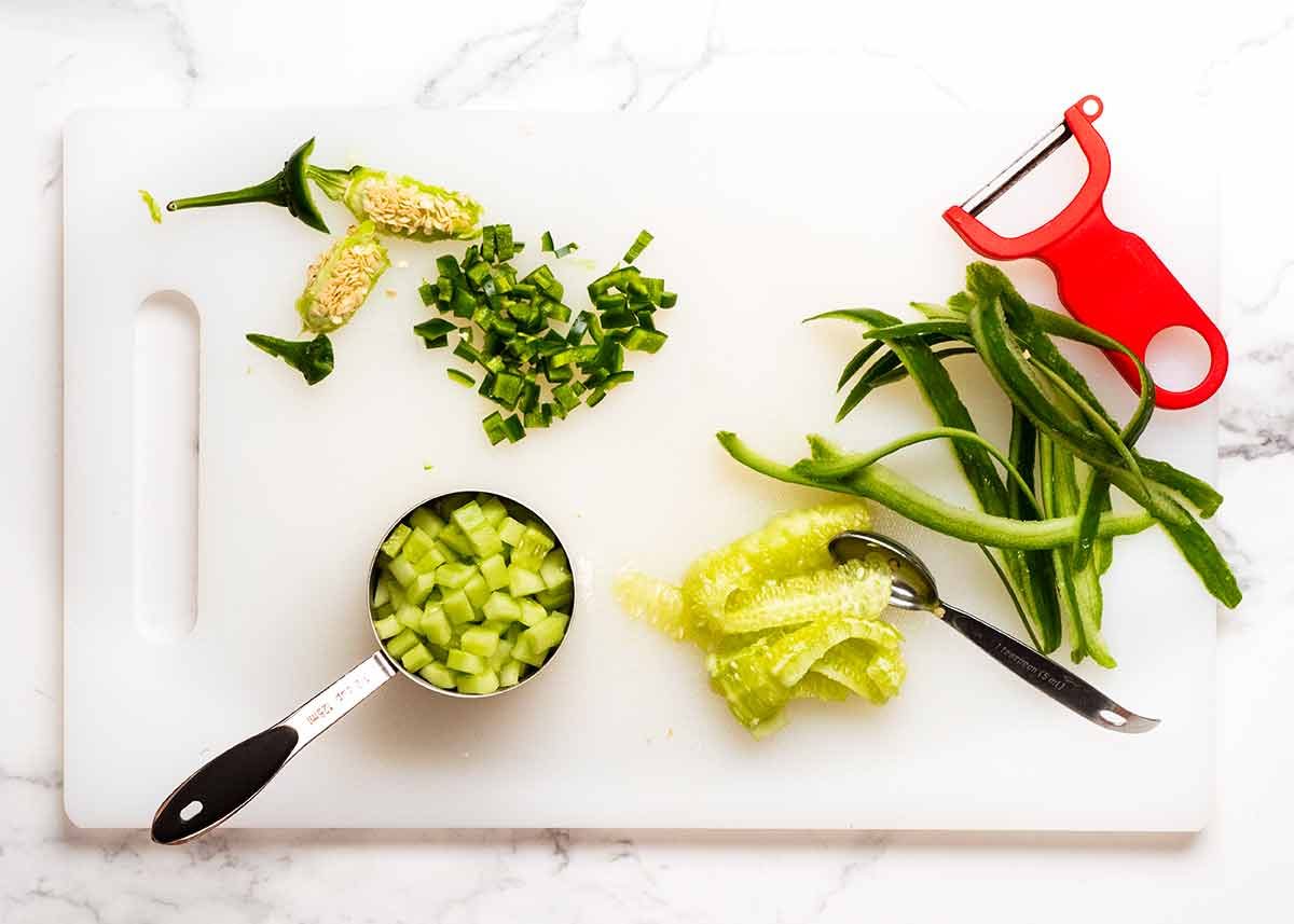 Cucumber lime granita for oysters