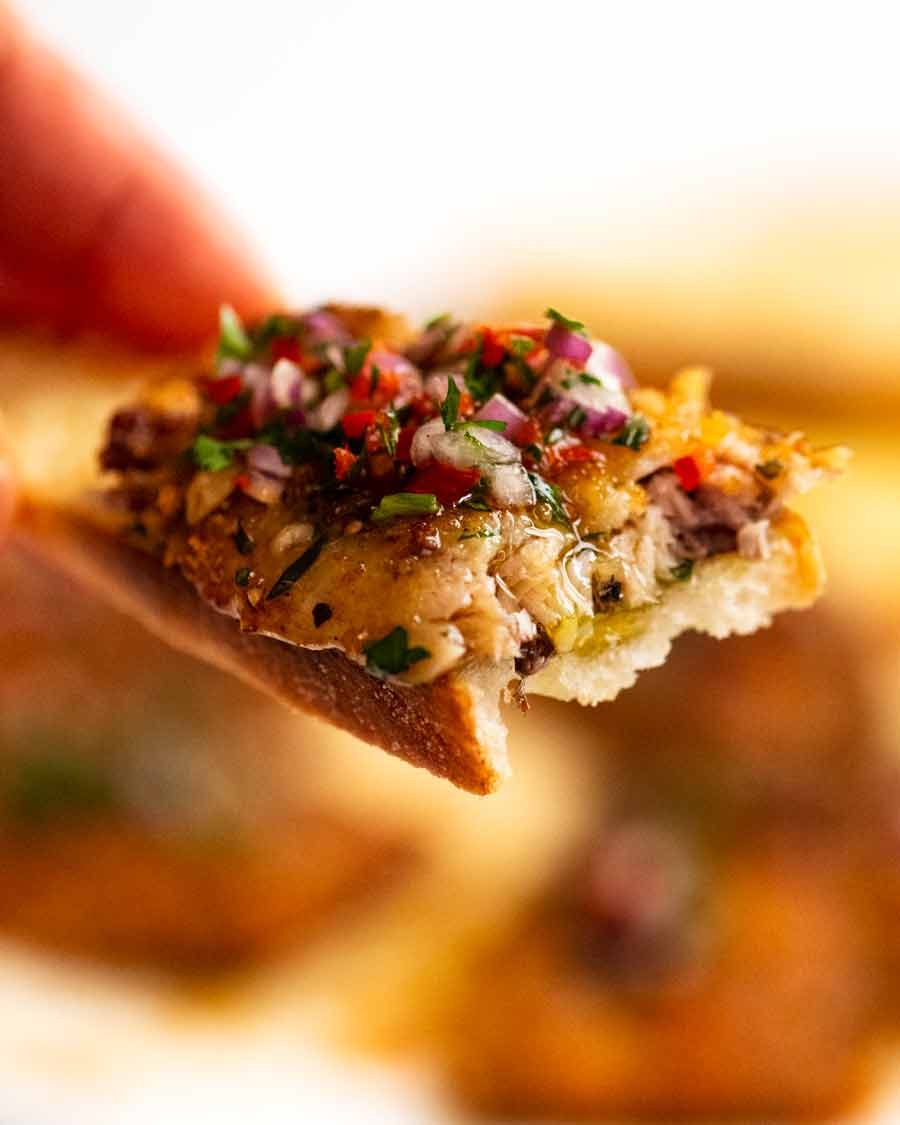 Mediterranean Crusted Sardines on toast