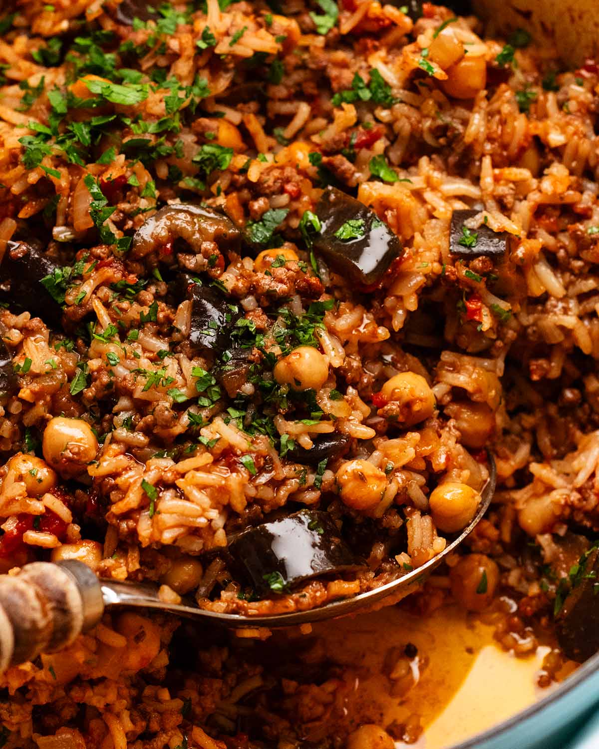 Moussaka beef rice pilaf - one pot ground beef and rice recipe