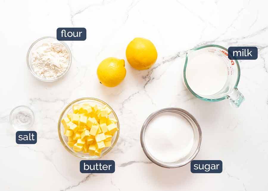 Lemon Cake with Lemon Frosting ingredients