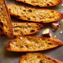 Overhead close up photo of Crostini