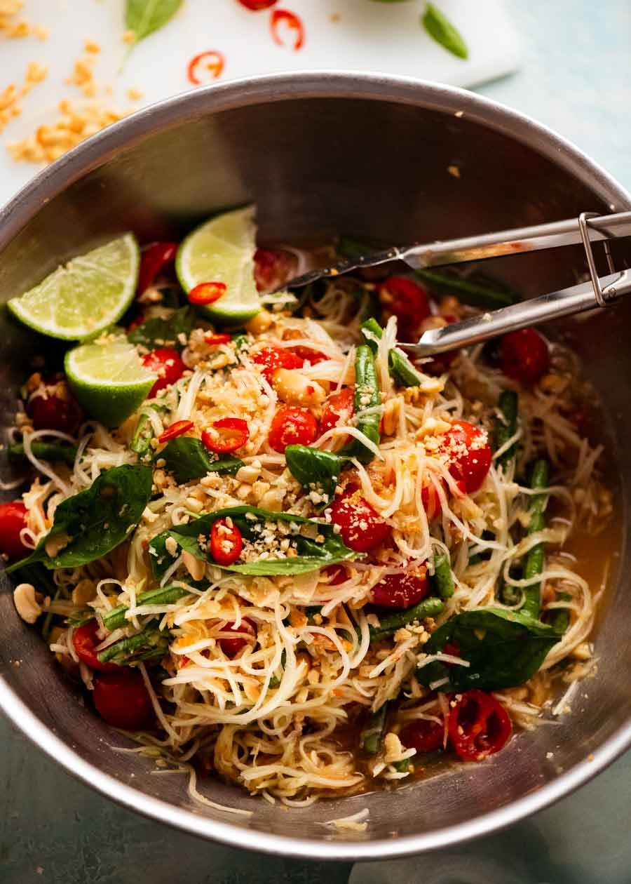 Bowl of Green Papaya Salad (Thai)