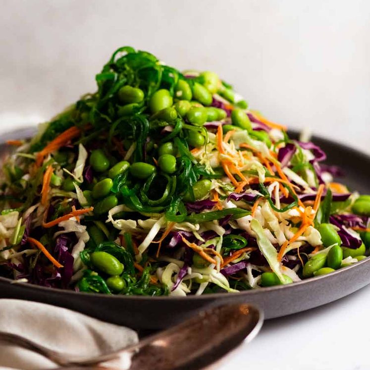 Japanese Slaw - Chargrill Charlie's Copycat piled up on a plate, ready to be eaten