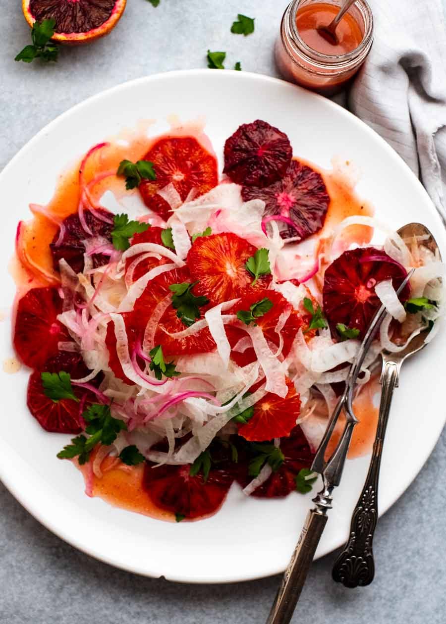 Overhead photo of Blood Orange Salad