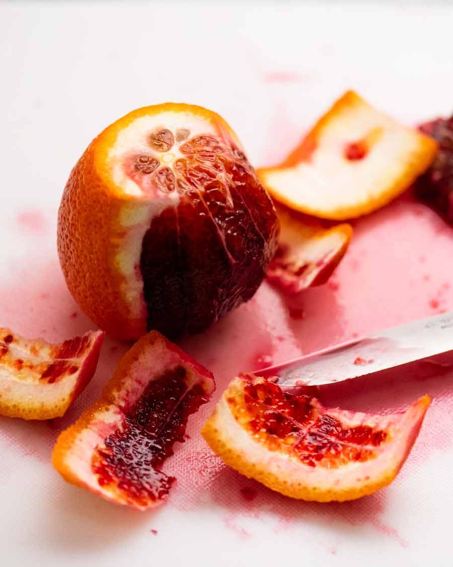 Peeling Blood Oranges for Blood Orange Salad