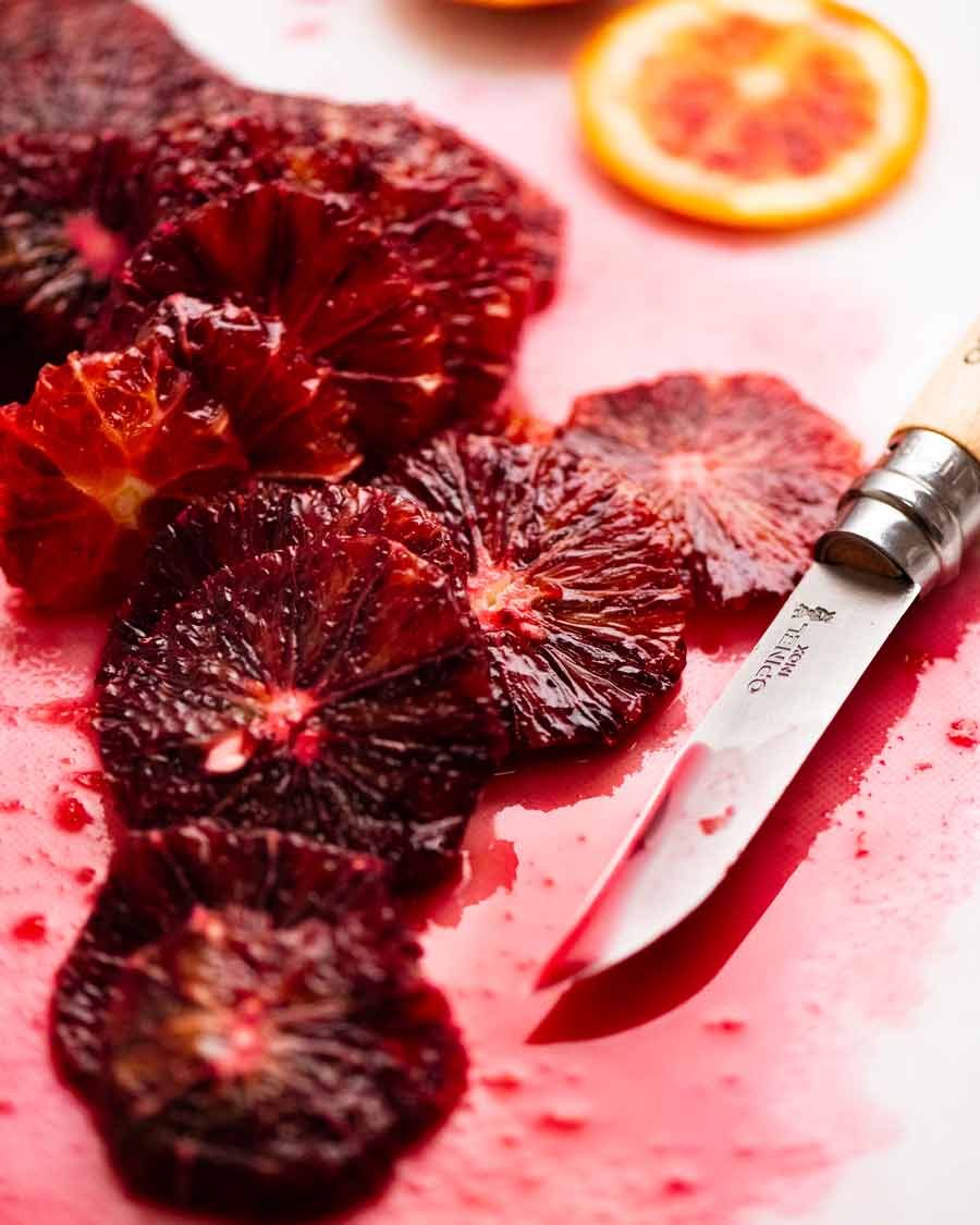 Slices of Blood Oranges for Blood Orange Salad