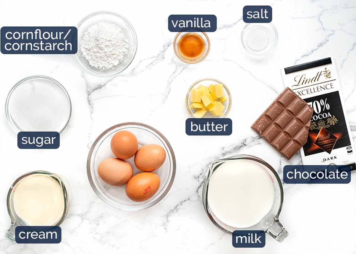 Chocolate Cream Pie ingredients