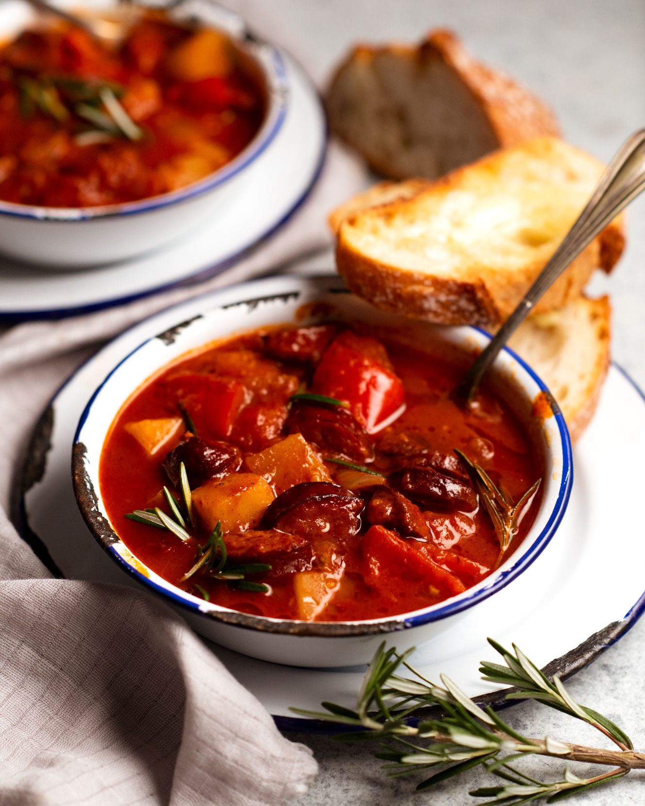 Chorizo potato stew-soup from cookbook "Dinner" by Nagi Maehashi