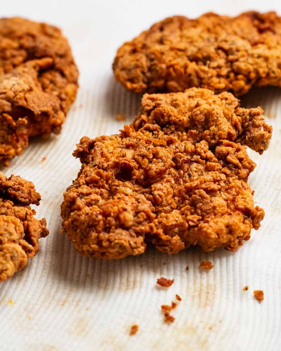 Making Crunchy Fried Chicken Burgers