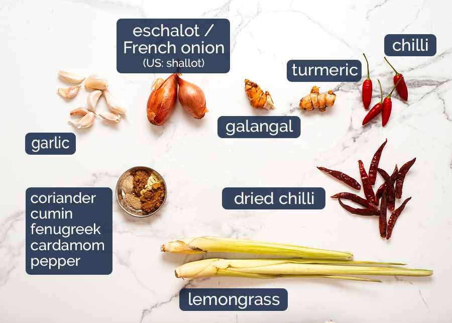 Ingredients in Thai Yellow Curry