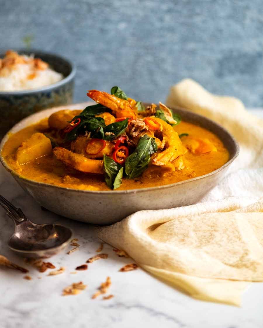 Thai Yellow Curry in a bowl ready to be eaten