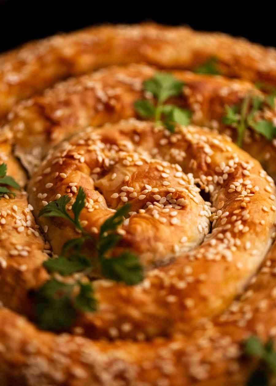 Close up of spiral Borek