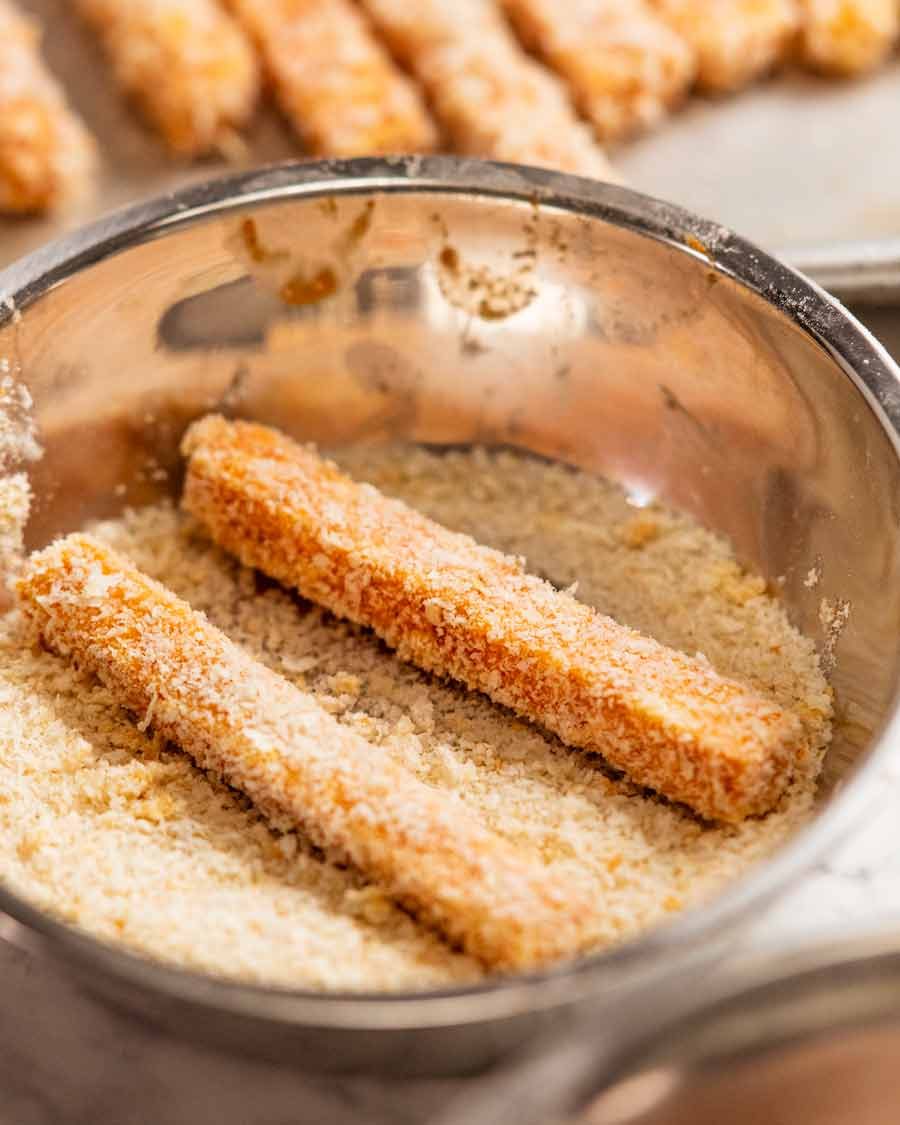 Crumbed Haloumi fries