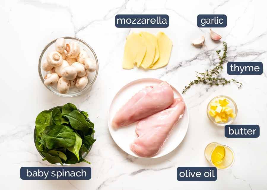 Mushroom Stuffed Chicken Breast ingredients