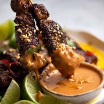 Thai Beef Satay Skewers with Peanut Sauce