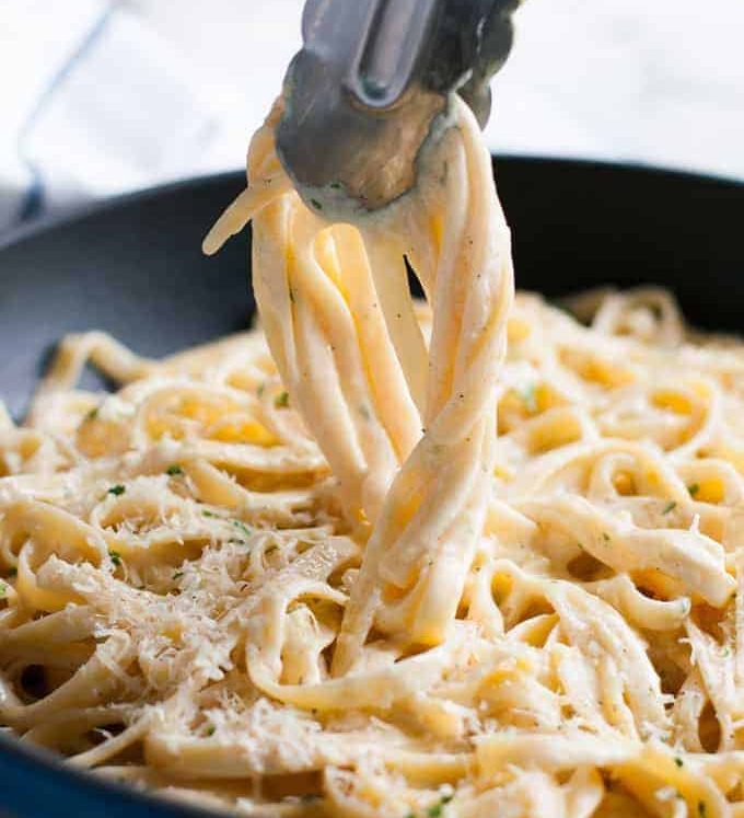 Closeup of Fettuccine Alfredo