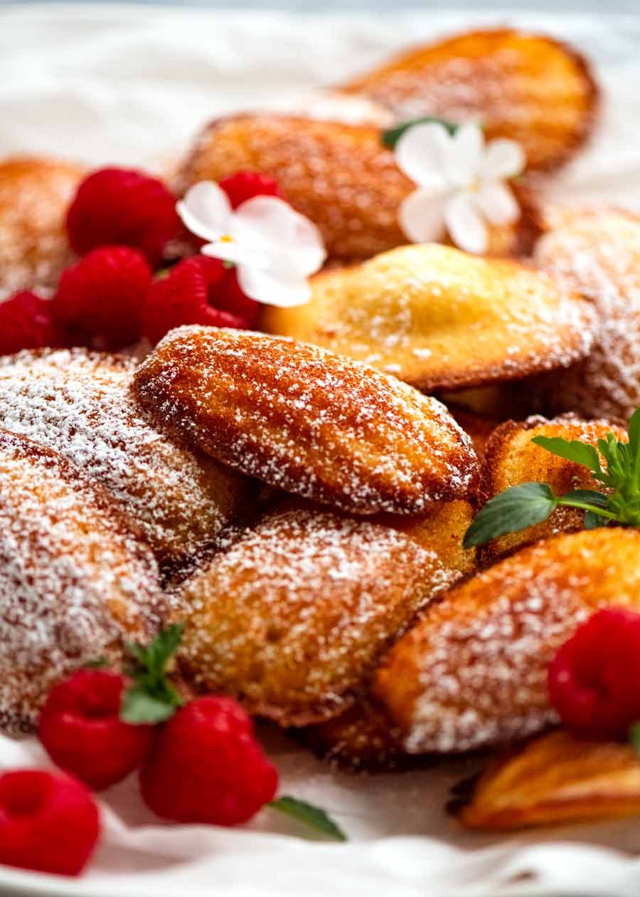 Close up of a pile of Madeleines