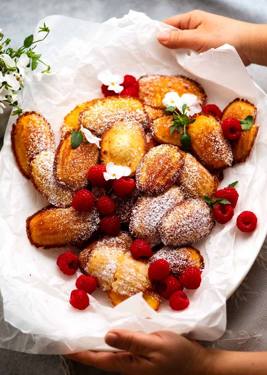 Platter of Madeleines ready to be served