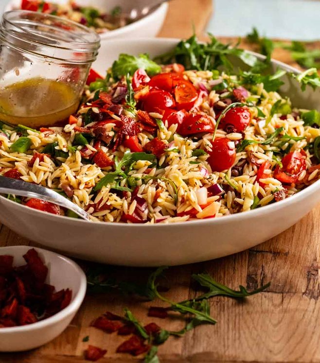 Risoni/Orzo Salad with Crispy Salami Bits post thumbnail image