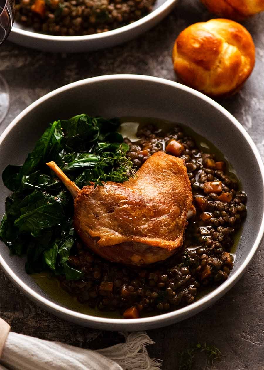 Duck Confit served on French Lentil Ragout