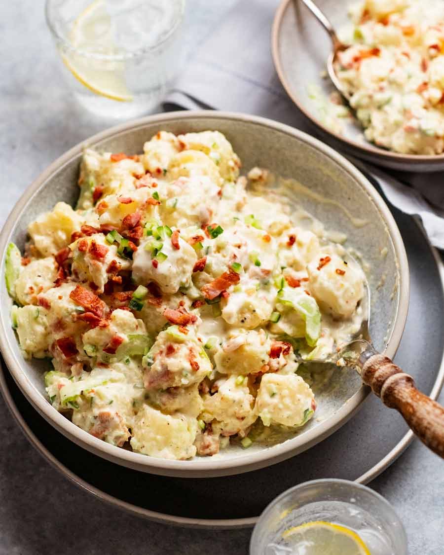 Bowl of freshly made potato salad