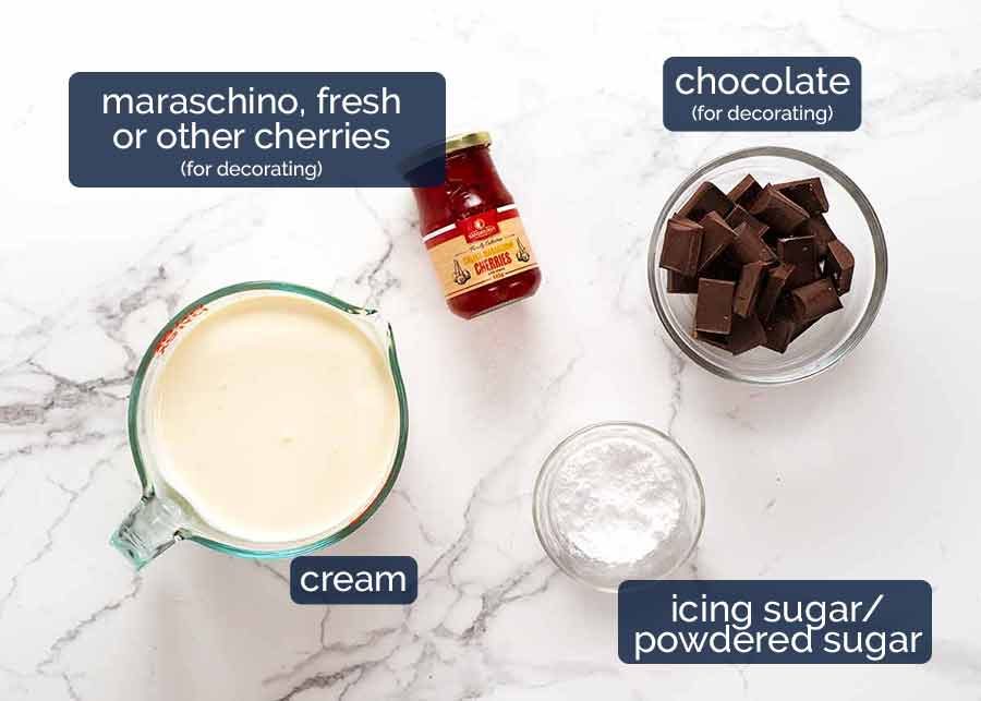 Black Forest Cake ingredients