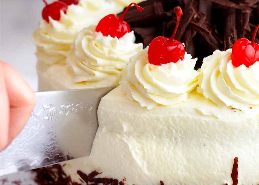 Cutting Black Forest Cake