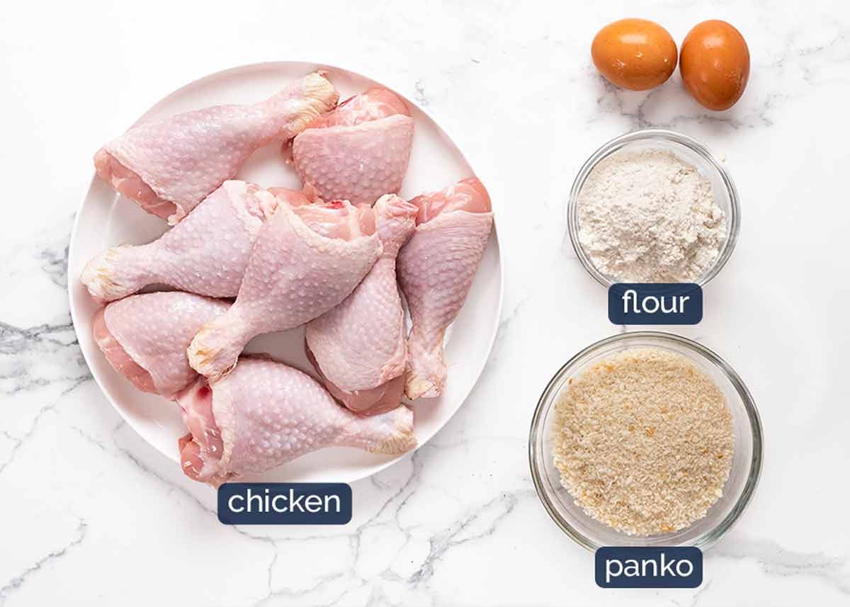 Ingredients in Crunchy crumbed chicken drumsticks