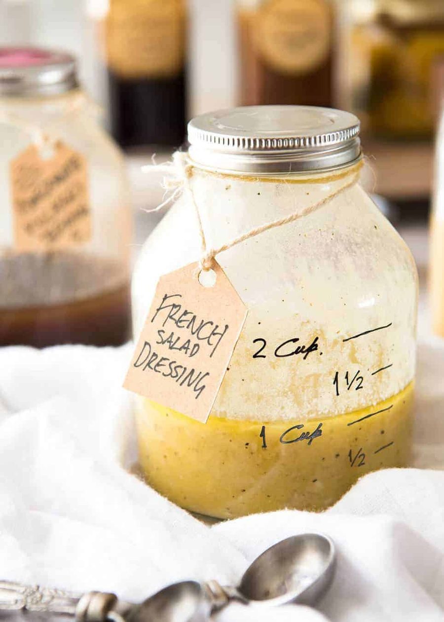 French Salad Dressing (French Vinaigrette) - Made with olive oil, mustard, white wine vinegar and eschalot/shallot. Keeps for up to 2 weeks. www.recipetineats.com