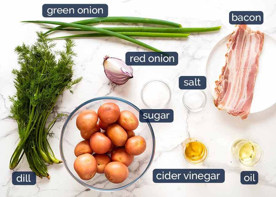 Ingredients in German Potato Salad