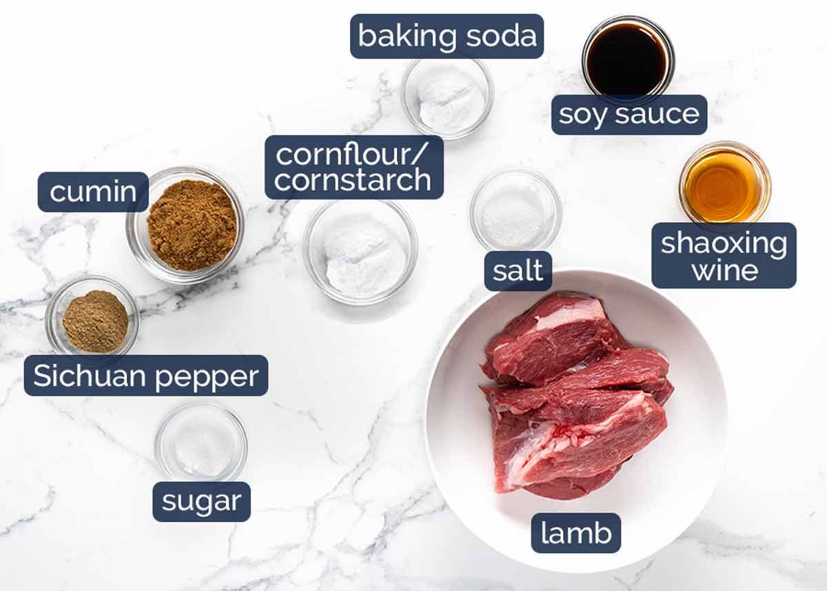 Xinjiang Cumin Lamb Stir Fry ingredients