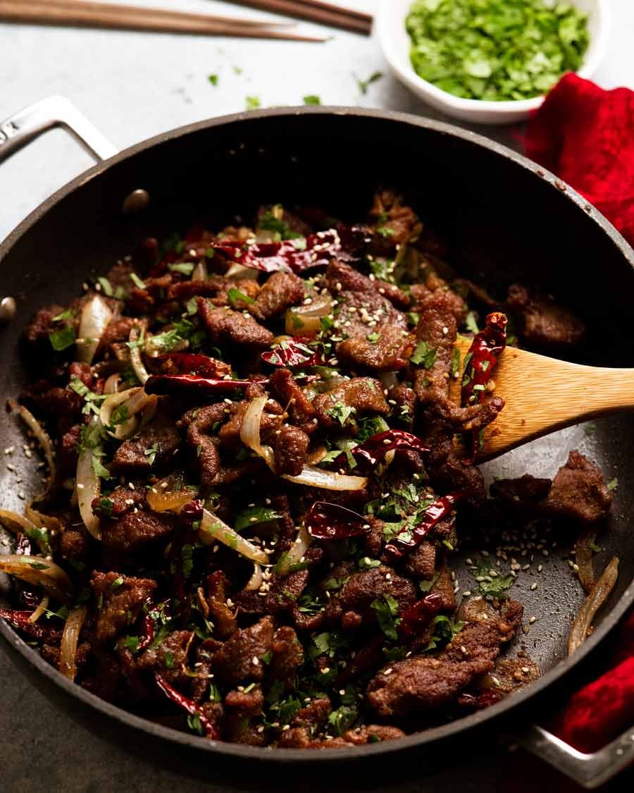 Xinjiang Cumin Lamb Stir Fry freshly made