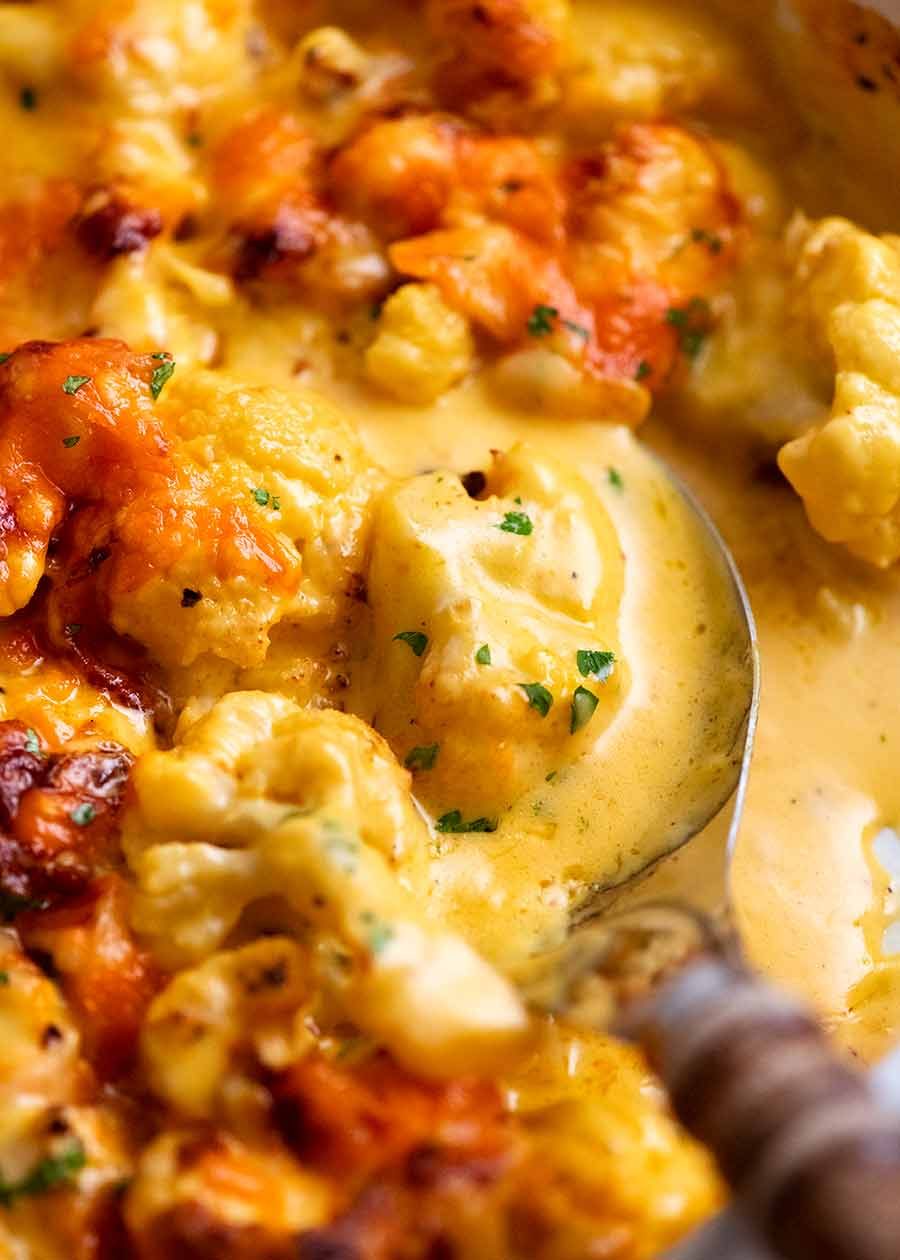 Close up of Cauliflower Cheese