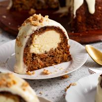 Cheesecake stuffed carrot bundt cake