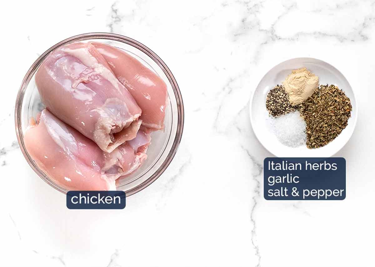 Ingredients in Chicken pasta bake