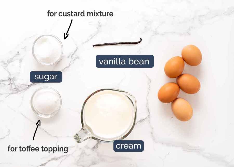 Creme Brûlée ingredients