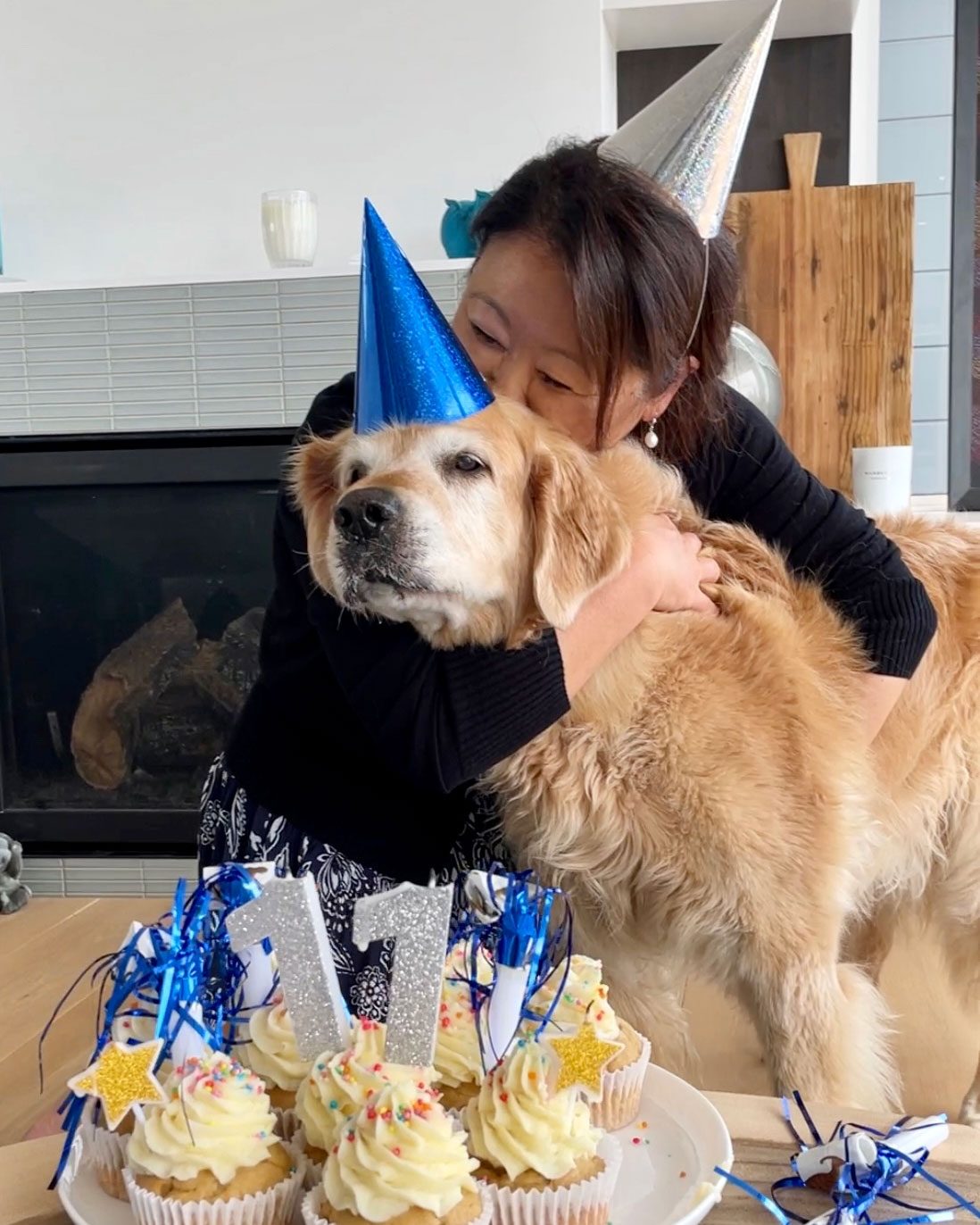 Nagi hugging Dozer 11th birthday