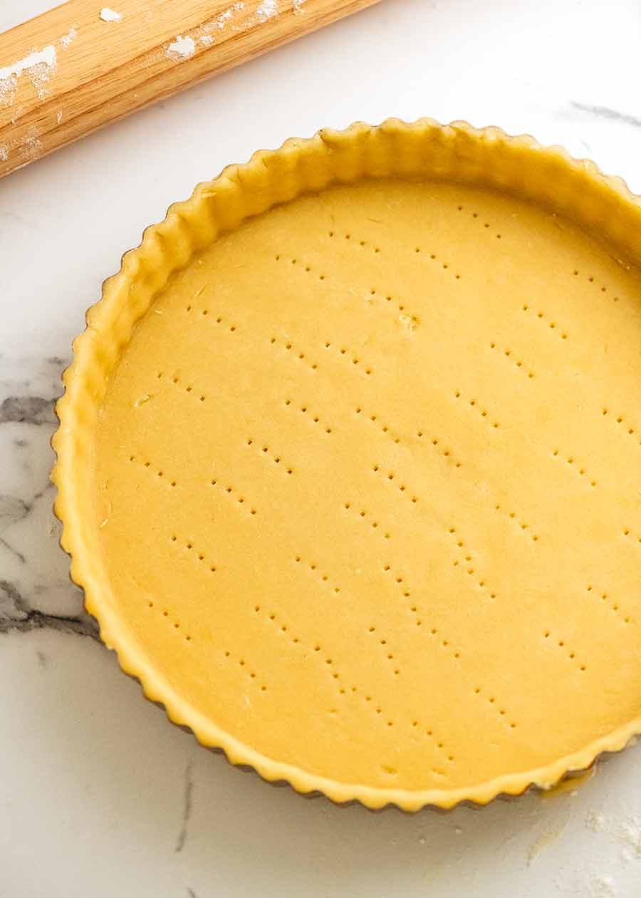 Raw Sweet Tart Crust (Sweet Pastry) - French Pate Sucree - ready to be baked