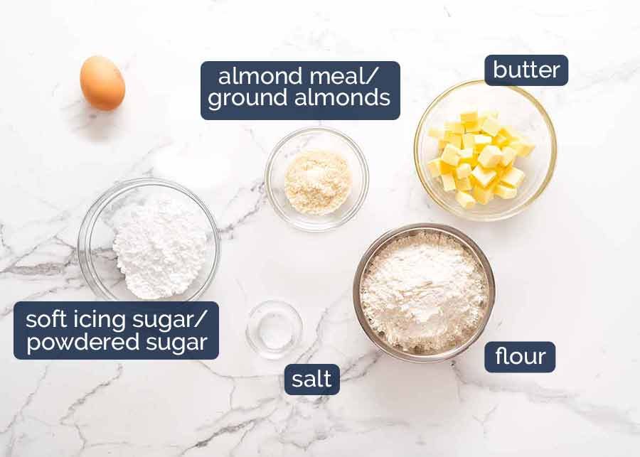 Ingredients in Sweet Tart Crust (Sweet Pastry) - French Pate Sucree