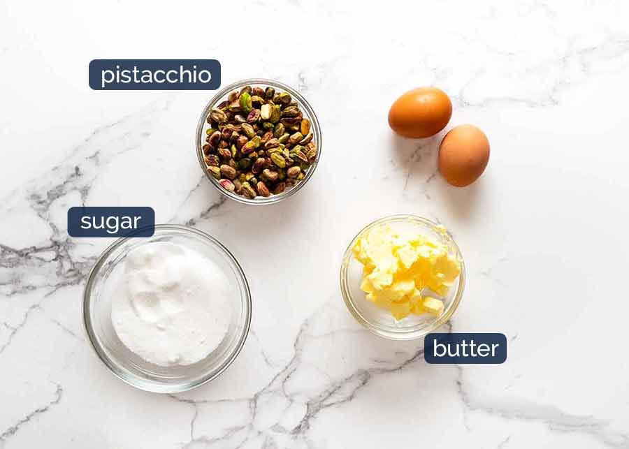 Ingredients in Pistachio Frangipane (Pistachio Cream Filling)