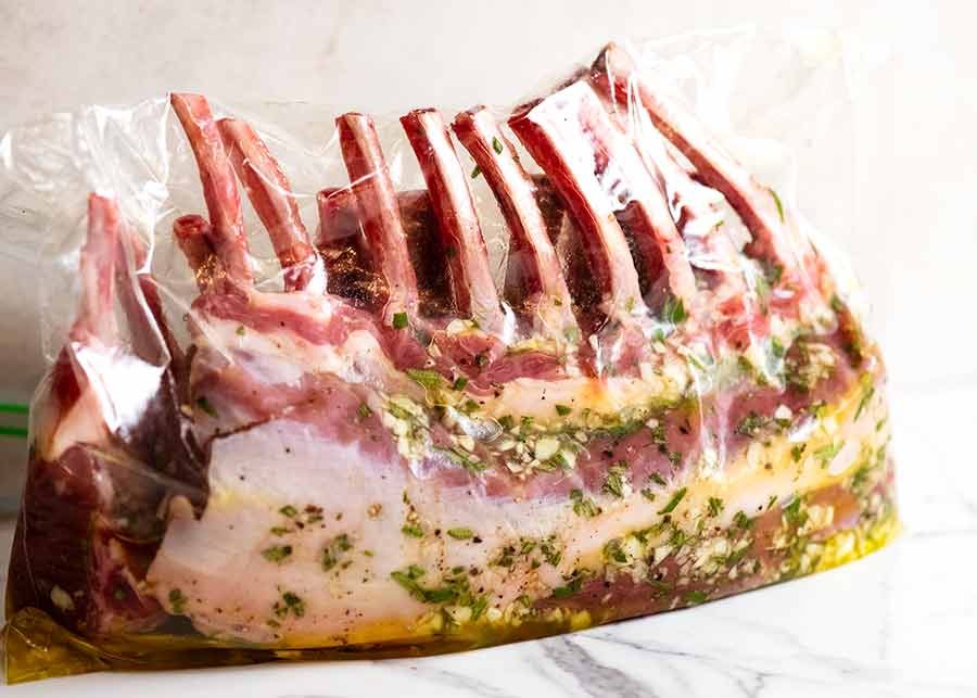 Rack of Lamb in a herb garlic marinade