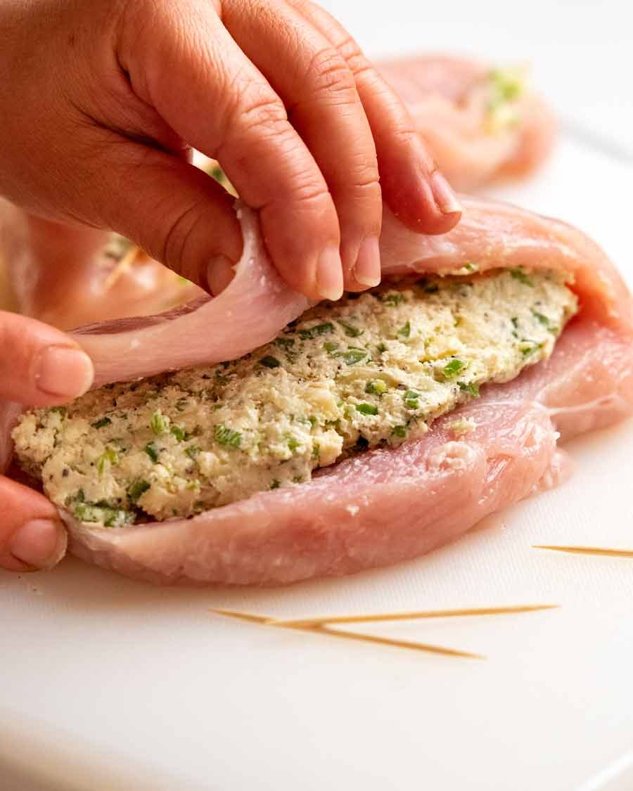 Making Jalapeno popper stuffed chicken