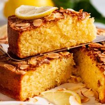 Slice of Lemon coconut almond cake