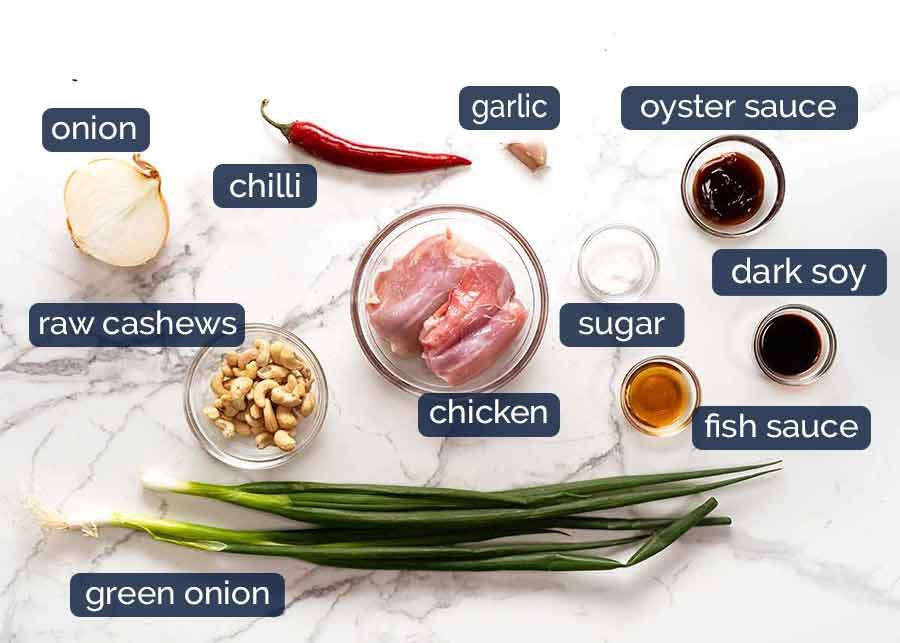 Ingredients in Thai Cashew Chicken Stir Fry