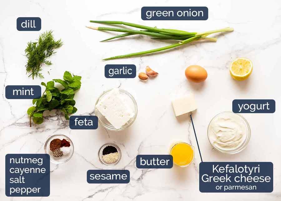 Ingredients in Spanakopita