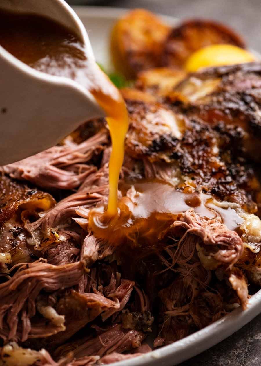 12-hour-greek-slow-roasted-lamb-shoulder_5 Lamb Jus - best sauce for Slow Roasted Lamb, super quick and easy!