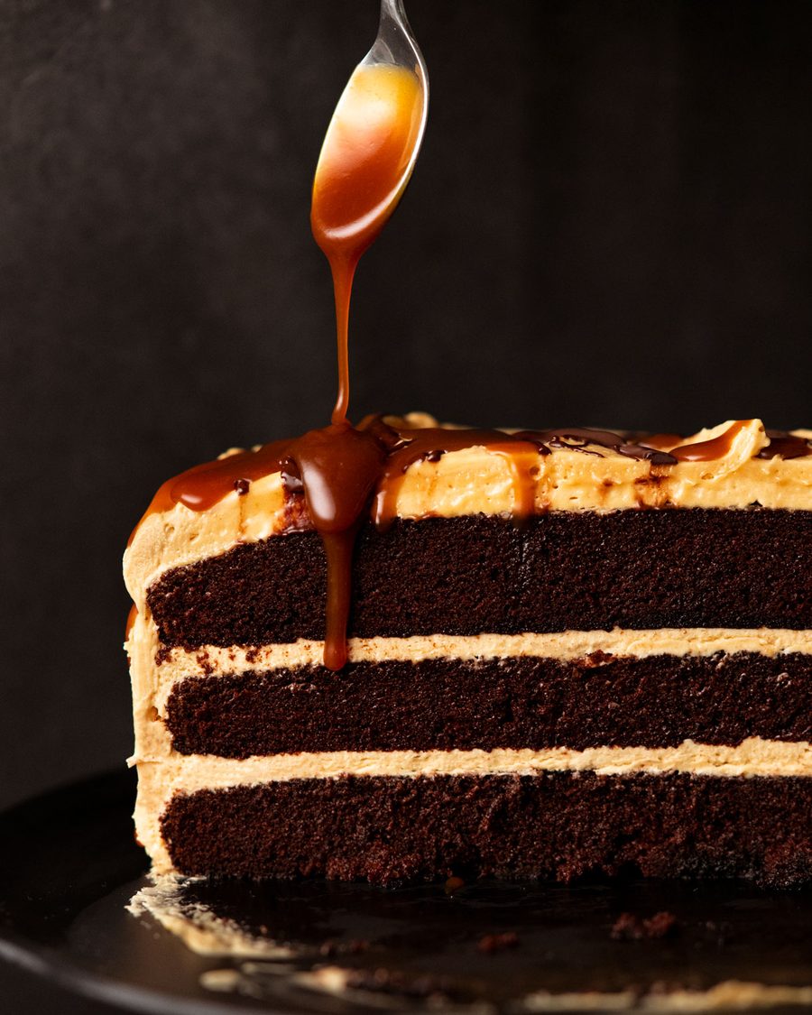 chocolate-caramel-cake-2 Death by Chocolate Caramel Cake from Dinner cookbook by RecipeTin Eats