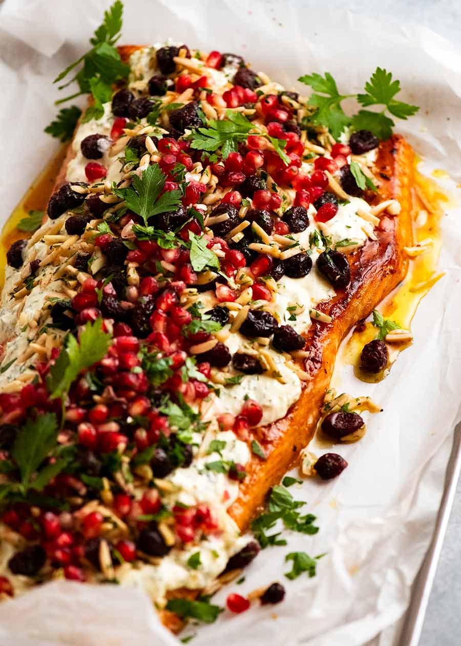 christmas-baked-salmon_3 Christmas Baked Salmon on a platter, ready to be served