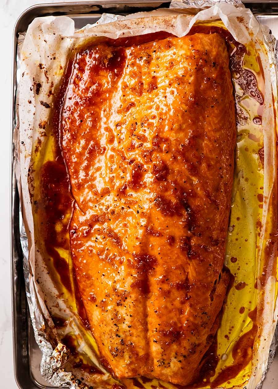 honey-butter-garlic-baked-salmon Honey Garlic Butter Glazed baked salmon for Christmas Baked Salmon