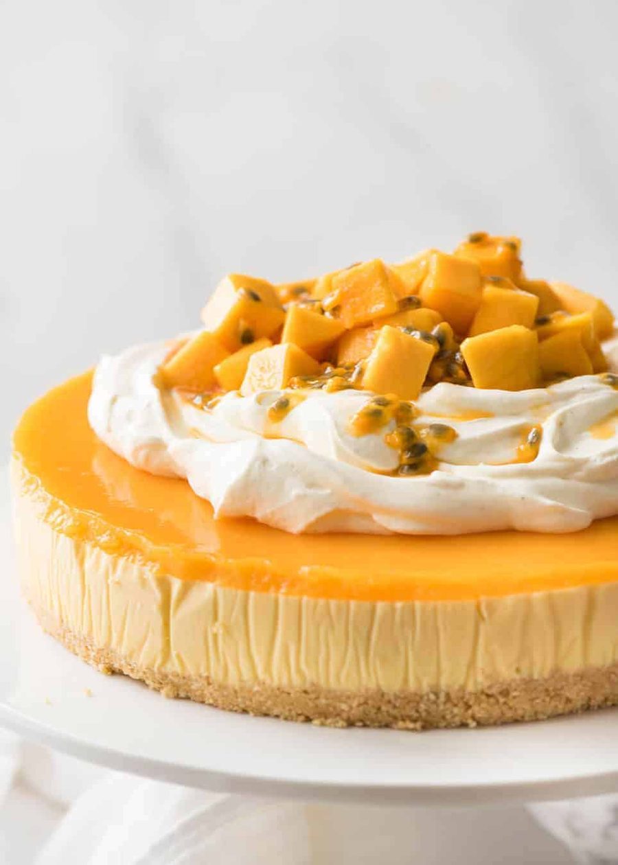 mango-cheesecake-3 This No Bake Mango Cheesecake is a complete and utter celebration of summer! recipetineats.com